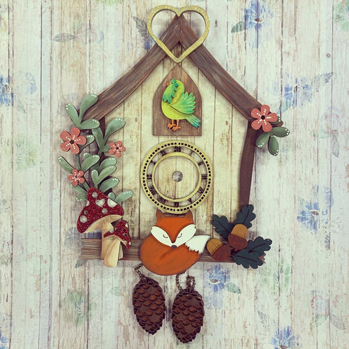 HC091 - MDF (Undecorated but clock mechanism included) Cuckoo Clock - Olifantjie - Wooden - MDF - Lasercut - Blank - Craft - Kit - Mixed Media - UK