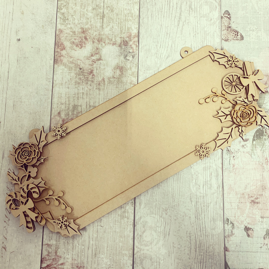 SS098 - MDF ‘Christmas at the ..... ‘ Double Height Personalised Street Sign - Olifantjie - Wooden - MDF - Lasercut - Blank - Craft - Kit - Mixed Media - UK
