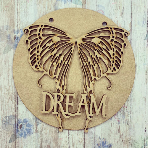 HC106 - MDF 3d Fairy Angel Wings  Plaque - Olifantjie - Wooden - MDF - Lasercut - Blank - Craft - Kit - Mixed Media - UK