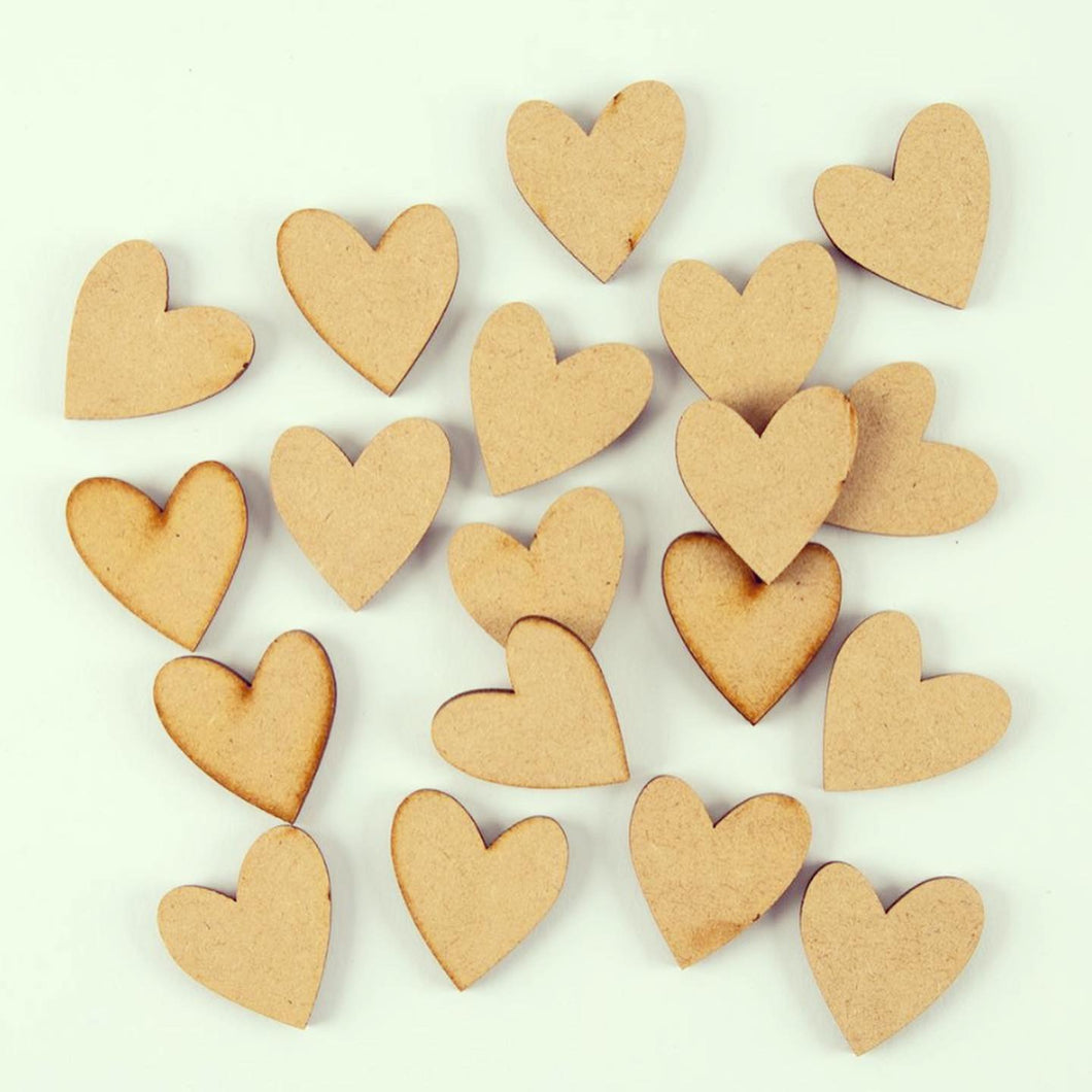 AO002 - 20 Folk Hearts - Olifantjie - Wooden - MDF - Lasercut - Blank - Craft - Kit - Mixed Media - UK