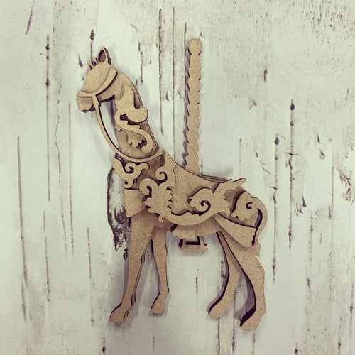 SJ230 - MDF Carousel Giraffe - Olifantjie - Wooden - MDF - Lasercut - Blank - Craft - Kit - Mixed Media - UK