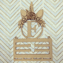 BH002 - MDF Unicorn Horn Floral Initial Bow Holder - 4 flower choices - Olifantjie - Wooden - MDF - Lasercut - Blank - Craft - Kit - Mixed Media - UK