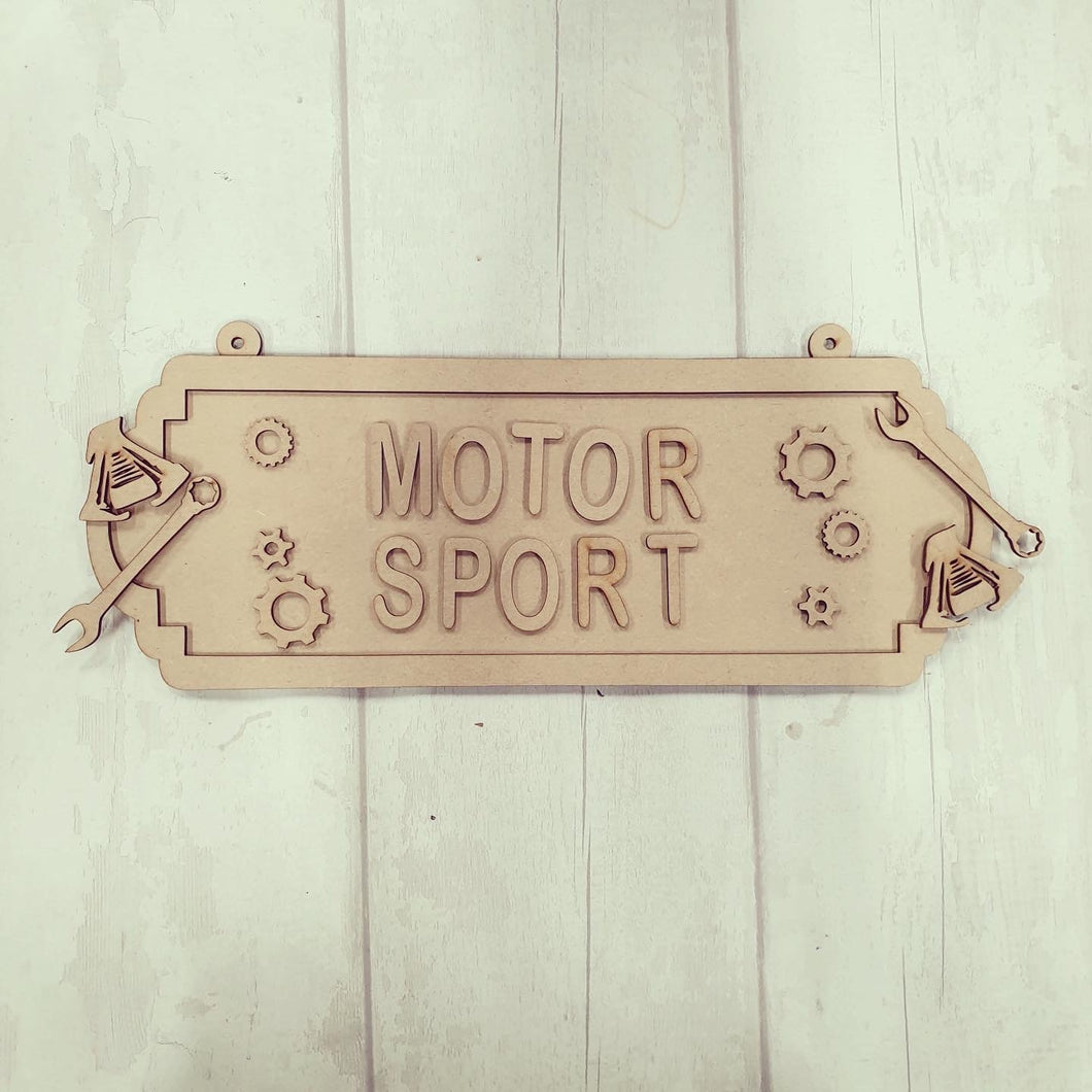 SS113- MDF Mechanic Themed Personalised Double Height Street Sign - Olifantjie - Wooden - MDF - Lasercut - Blank - Craft - Kit - Mixed Media - UK