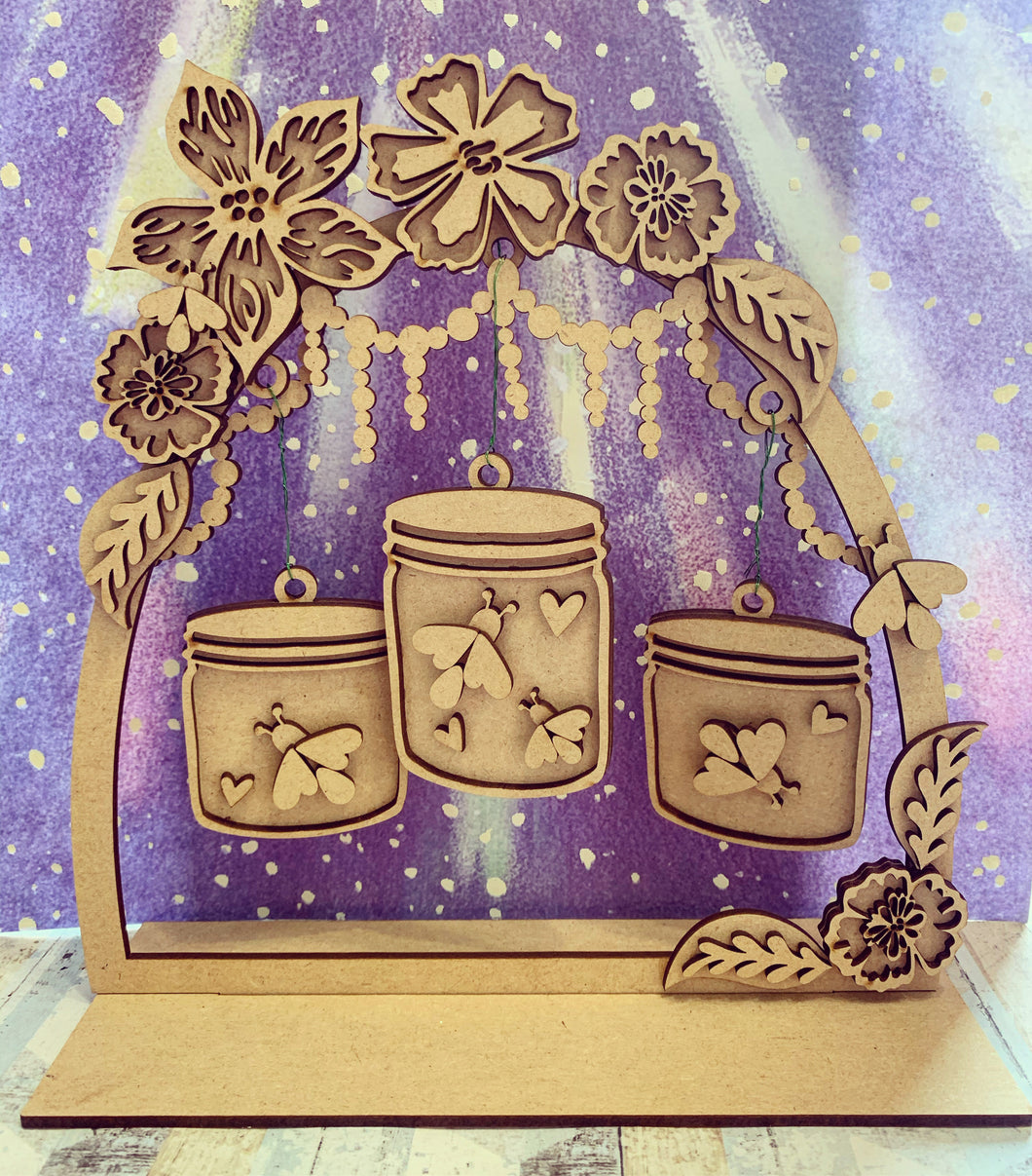 Sale OL643 - MDF Fireflies 3d kit - Olifantjie - Wooden - MDF - Lasercut - Blank - Craft - Kit - Mixed Media - UK