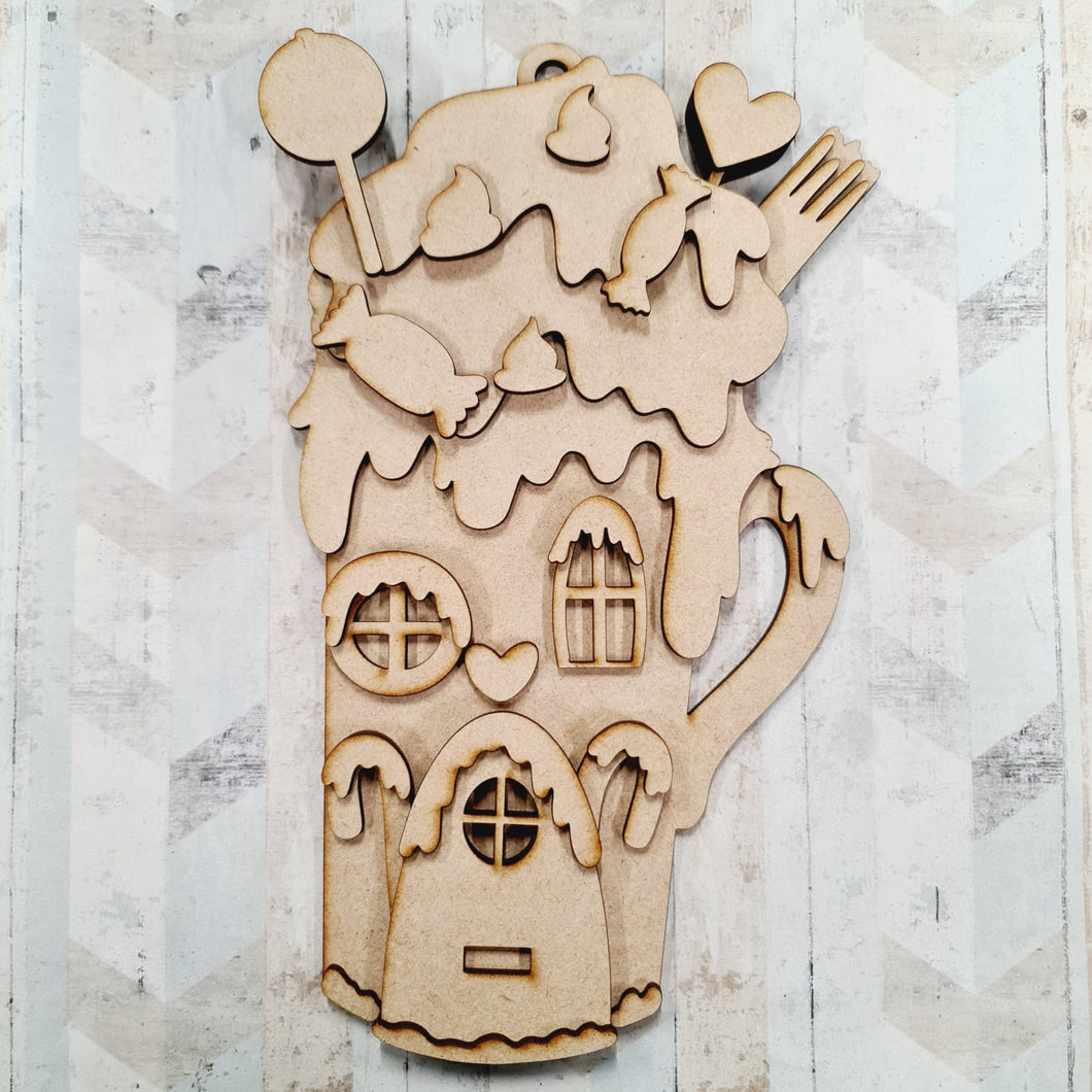 Sale OL1063 - MDF Layered Candy Milkshake Cup Set - Olifantjie - Wooden - MDF - Lasercut - Blank - Craft - Kit - Mixed Media - UK