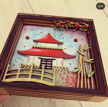 HC062 - MDF Japanese Tea House Shadow Box Kit - Olifantjie - Wooden - MDF - Lasercut - Blank - Craft - Kit - Mixed Media - UK