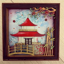 HC062 - MDF Japanese Tea House Shadow Box Kit - Olifantjie - Wooden - MDF - Lasercut - Blank - Craft - Kit - Mixed Media - UK