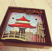 HC062 - MDF Japanese Tea House Shadow Box Kit - Olifantjie - Wooden - MDF - Lasercut - Blank - Craft - Kit - Mixed Media - UK