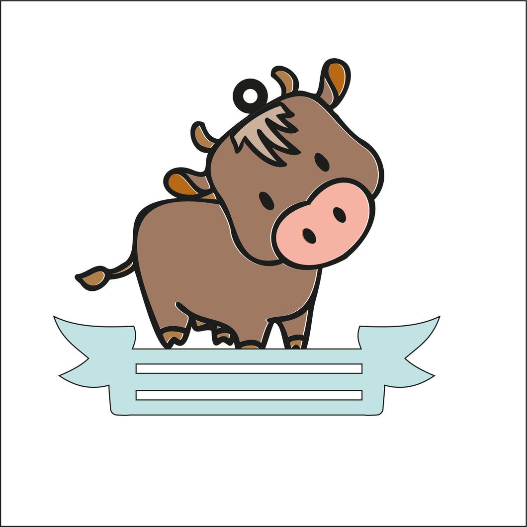 OL2658 - MDF Note Holder - Cow 1 - with additional banner - Olifantjie - Wooden - MDF - Lasercut - Blank - Craft - Kit - Mixed Media - UK