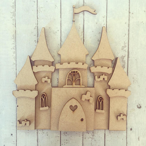 SJ051 - MDF Princess Castle Set - Olifantjie - Wooden - MDF - Lasercut - Blank - Craft - Kit - Mixed Media - UK
