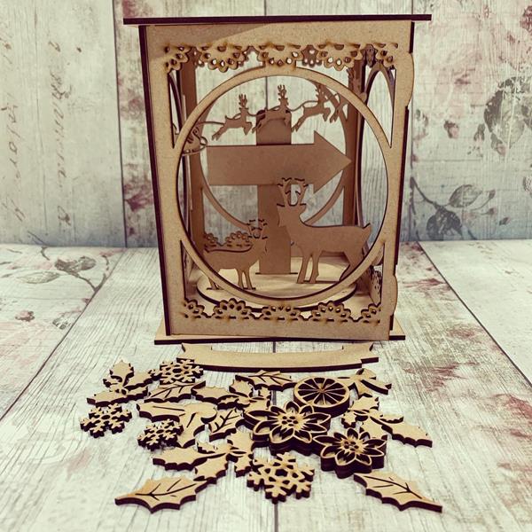 Sale OL353 - MDF Reindeer Freestanding Lantern - Olifantjie - Wooden - MDF - Lasercut - Blank - Craft - Kit - Mixed Media - UK