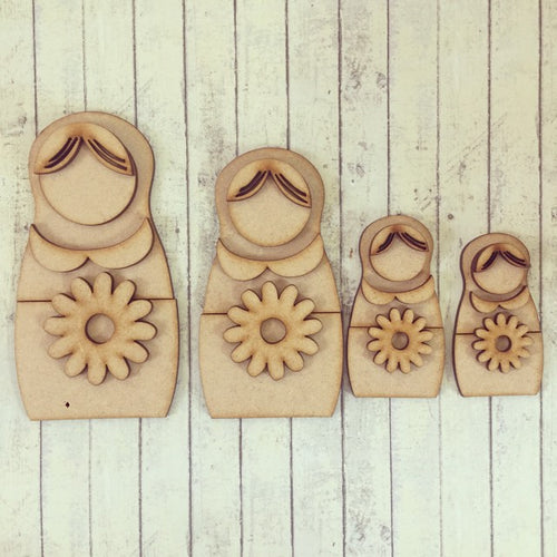 SJ102 - MDF Russian Dolls - Olifantjie - Wooden - MDF - Lasercut - Blank - Craft - Kit - Mixed Media - UK