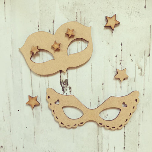 Sale OL248 - MDF Theatre Masks - Set of 2 - Olifantjie - Wooden - MDF - Lasercut - Blank - Craft - Kit - Mixed Media - UK