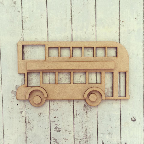 Sale OL244 - MDF Double Decker Bus - Olifantjie - Wooden - MDF - Lasercut - Blank - Craft - Kit - Mixed Media - UK