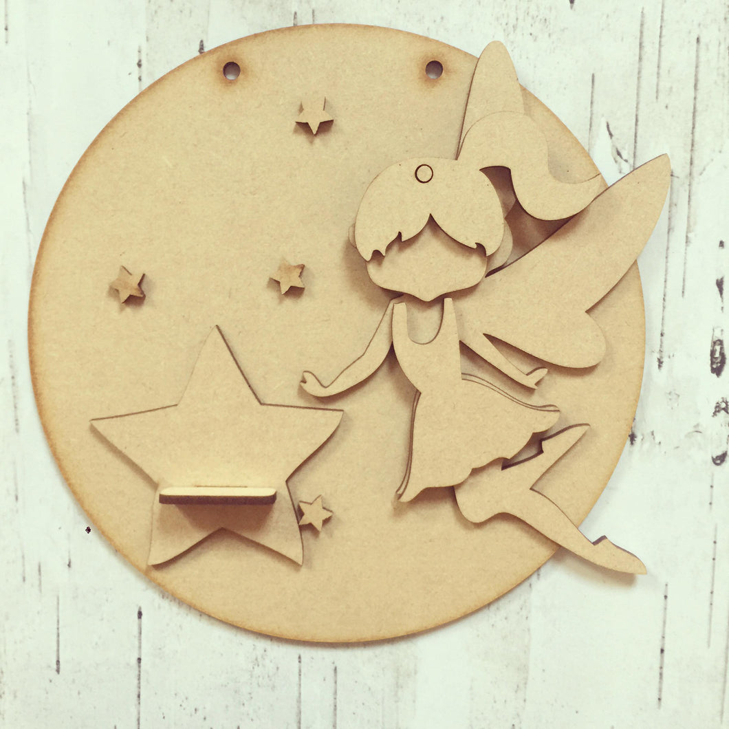 Sale OL251 - MDF Tooth Fairy - Hanging or Optional Hanging Back Plate - Olifantjie - Wooden - MDF - Lasercut - Blank - Craft - Kit - Mixed Media - UK