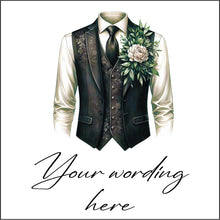 UV466 - UVDTF - DECAL ONLY - Personalised Wedding Prom Event Theme - Suit Waistcoat Style 9 - Olifantjie - Wooden - MDF - Lasercut - Blank - Craft - Kit - Mixed Media - UK