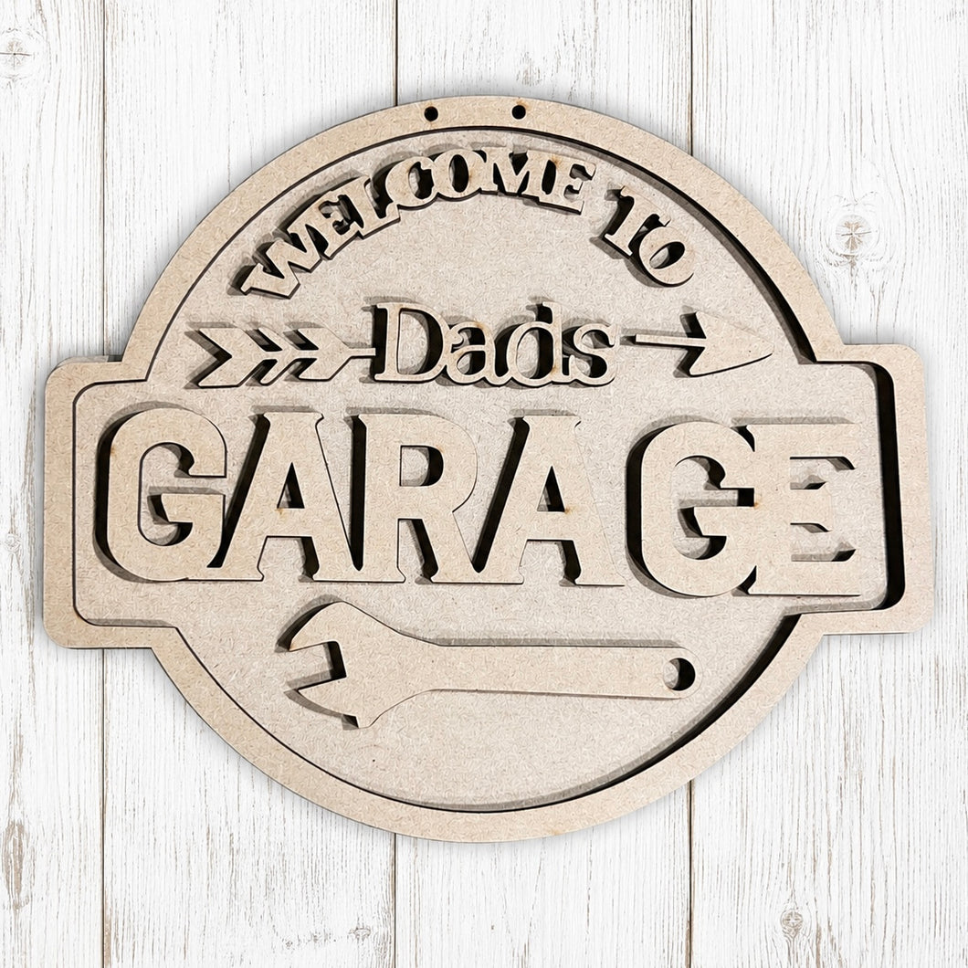 NO879 - MDF Large Dads Garage Sign