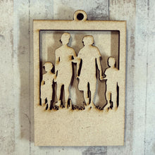 OL5007  - MDF Photo frame Silhouette Family - 4 plus  People - 3 versions see pictures MDF only - Olifantjie - Wooden - MDF - Lasercut - Blank - Craft - Kit - Mixed Media - UK