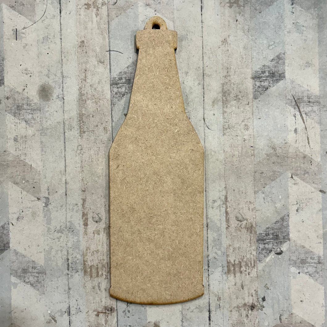 PL025 - MDF Blank Plaque - Optional Hanging - Beer Bottle - Olifantjie - Wooden - MDF - Lasercut - Blank - Craft - Kit - Mixed Media - UK