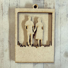 OL5005 - MDF Photo frame Silhouette Family - 2 People- 6 versions see pictures MDF only - Olifantjie - Wooden - MDF - Lasercut - Blank - Craft - Kit - Mixed Media - UK