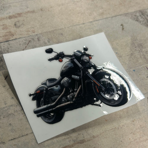 UV283 - UVDTF - Motorbike style 1 - Olifantjie - Wooden - MDF - Lasercut - Blank - Craft - Kit - Mixed Media - UK