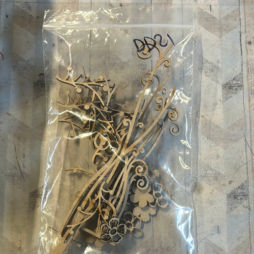 Sale - CC37 Foilage - Olifantjie - Wooden - MDF - Lasercut - Blank - Craft - Kit - Mixed Media - UK