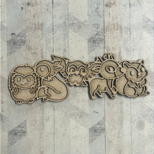 OL4804  - MDF doodle Horizontal stacker - Woodland Animals - Olifantjie - Wooden - MDF - Lasercut - Blank - Craft - Kit - Mixed Media - UK