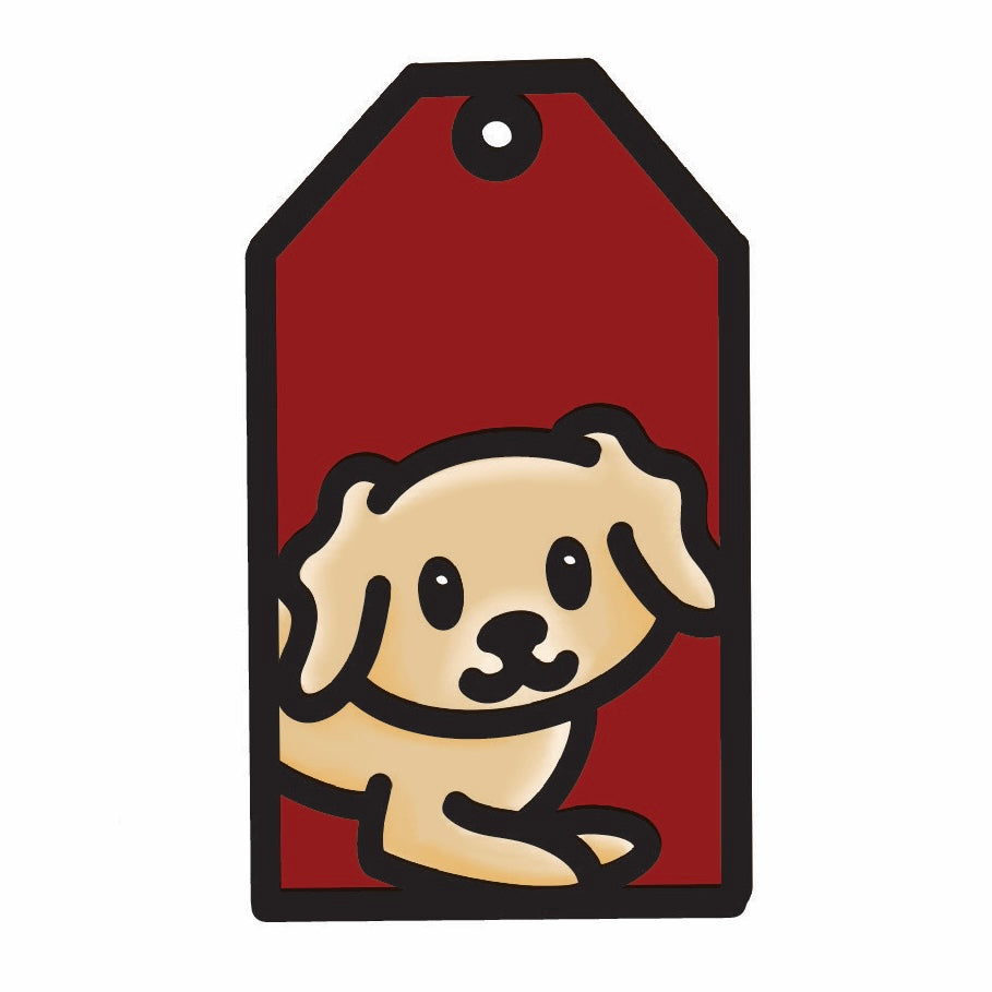 OL4722 - MDF Doodle Tag Hanging - Dog - Olifantjie - Wooden - MDF - Lasercut - Blank - Craft - Kit - Mixed Media - UK