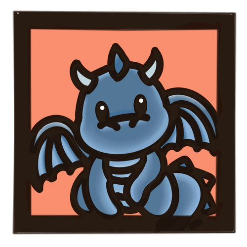 OL4579 - MDF Ladder Insert Tile - Doodle Cute Dragon 2 - Olifantjie - Wooden - MDF - Lasercut - Blank - Craft - Kit - Mixed Media - UK