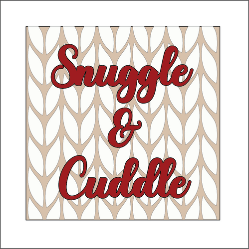 OL5263 - MDF Ladder Insert Tile - Snuggle & Cuddle - Olifantjie - Wooden - MDF - Lasercut - Blank - Craft - Kit - Mixed Media - UK