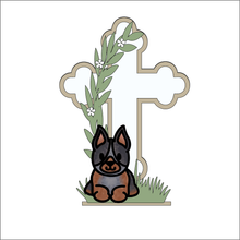 OL5000 - MDF and Acrylic Cross - Dog - Various Breeds - Freestanding or Hanging/no holes - Acrylic white, or clear or MDF Cross - Olifantjie - Wooden - MDF - Lasercut - Blank - Craft - Kit - Mixed Media - UK