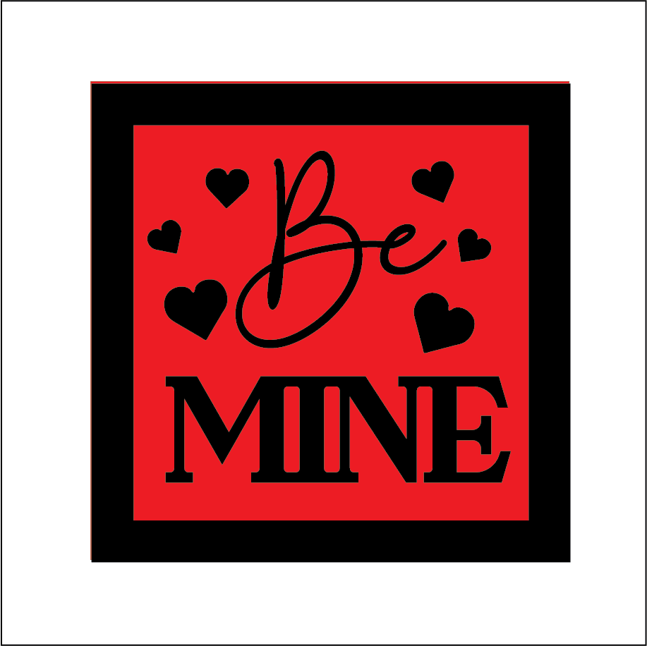 OL5539 - MDF Ladder Insert Tile - Valentines - Be mine - Olifantjie - Wooden - MDF - Lasercut - Blank - Craft - Kit - Mixed Media - UK