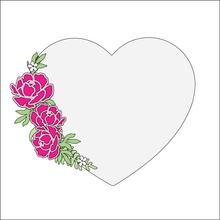 OL4348 - MDF Floral Heart - Freestanding or Hanging/no holes - Acrylic white, or clear or MDF Heart - Peony - Olifantjie - Wooden - MDF - Lasercut - Blank - Craft - Kit - Mixed Media - UK