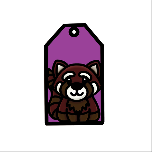 OL4869 - MDF Doodle Tag Hanging - Red Panda 1 - Olifantjie - Wooden - MDF - Lasercut - Blank - Craft - Kit - Mixed Media - UK