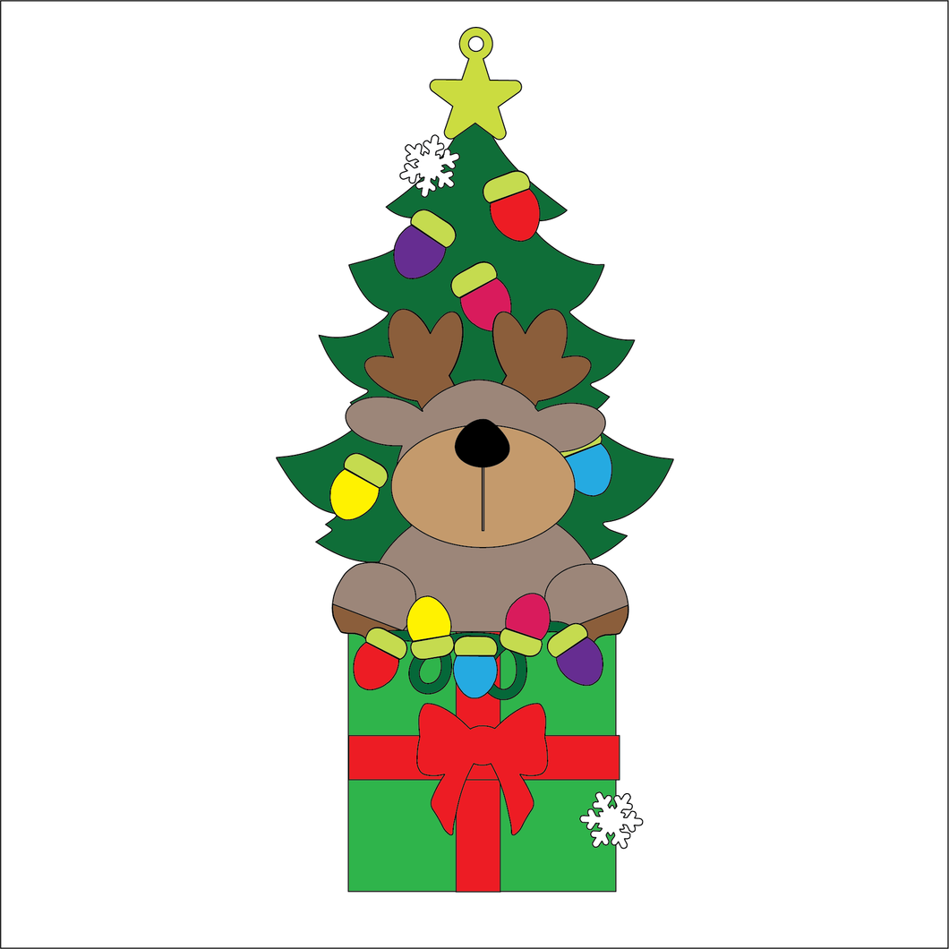 OL5393 - MDF Christmas Lights Tree Stacker Optional Hanging Holes Kit - Snowman - Olifantjie - Wooden - MDF - Lasercut - Blank - Craft - Kit - Mixed Media - UK