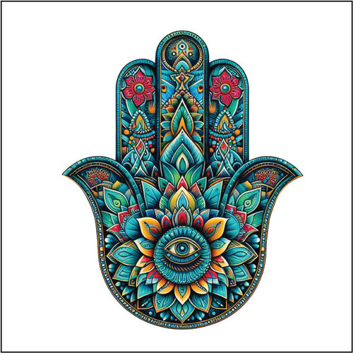 UV440 - UVDTF - Hamsa Hand 4 - Olifantjie - Wooden - MDF - Lasercut - Blank - Craft - Kit - Mixed Media - UK