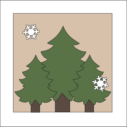 OL5265 - MDF Ladder Insert Tile - Christmas Trees - Olifantjie - Wooden - MDF - Lasercut - Blank - Craft - Kit - Mixed Media - UK