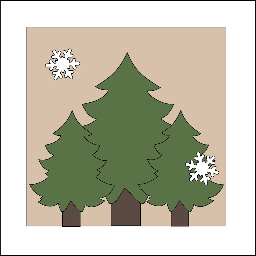 OL5265 - MDF Ladder Insert Tile - Christmas Trees - Olifantjie - Wooden - MDF - Lasercut - Blank - Craft - Kit - Mixed Media - UK