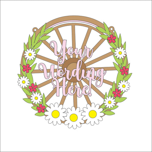 OL5089 - MDF Personalised Cartwheel Daisy Flowers - Olifantjie - Wooden - MDF - Lasercut - Blank - Craft - Kit - Mixed Media - UK