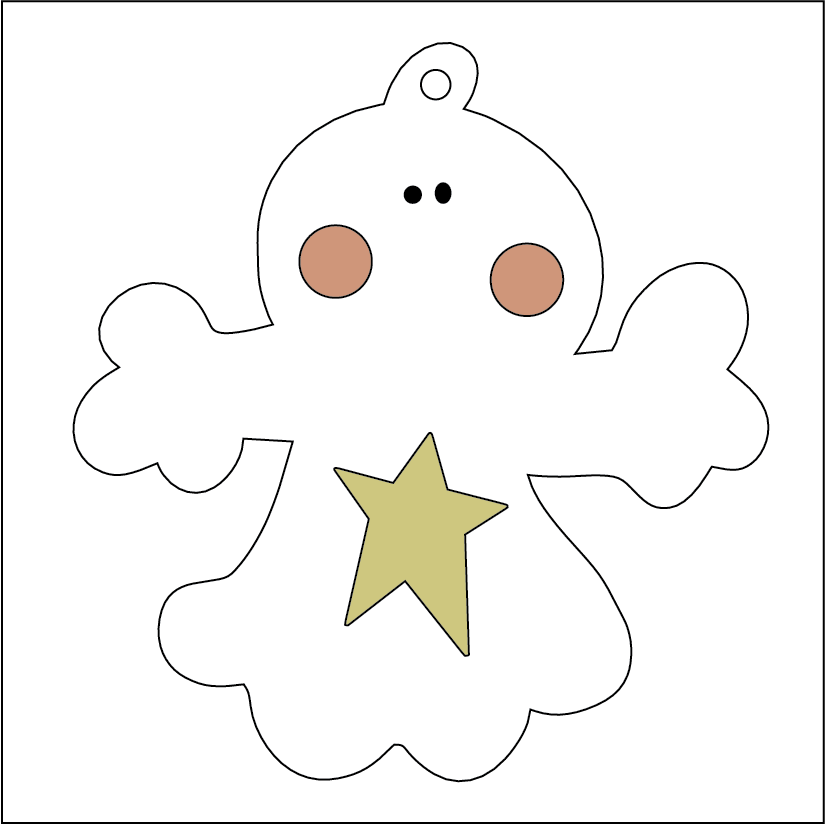 NO186 - MDF 2 Sizes Halloween Ghost Style 1 - Olifantjie - Wooden - MDF - Lasercut - Blank - Craft - Kit - Mixed Media - UK