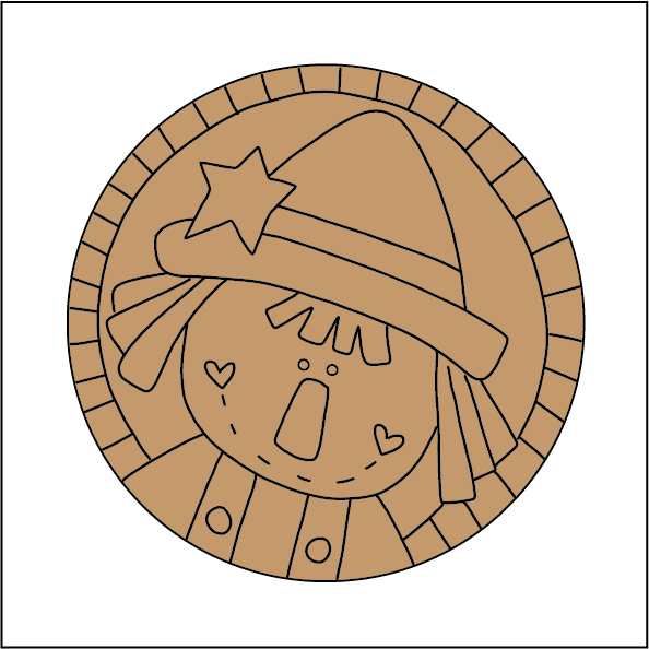 NO276- MDF 2 Sizes  Magnet sized Engraved - Scarecrow 1 - Olifantjie - Wooden - MDF - Lasercut - Blank - Craft - Kit - Mixed Media - UK