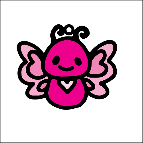 OL4886 - MDF Doodle Cute Animal Hanging - Butterfly - Olifantjie - Wooden - MDF - Lasercut - Blank - Craft - Kit - Mixed Media - UK