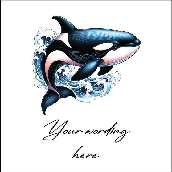 UV317 - UVDTF - DECAL ONLY - Personalised Whale sea themed - Olifantjie - Wooden - MDF - Lasercut - Blank - Craft - Kit - Mixed Media - UK