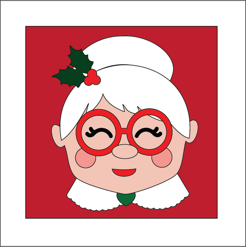 OL5269 - MDF Ladder Insert Tile - Mrs Claus - Olifantjie - Wooden - MDF - Lasercut - Blank - Craft - Kit - Mixed Media - UK