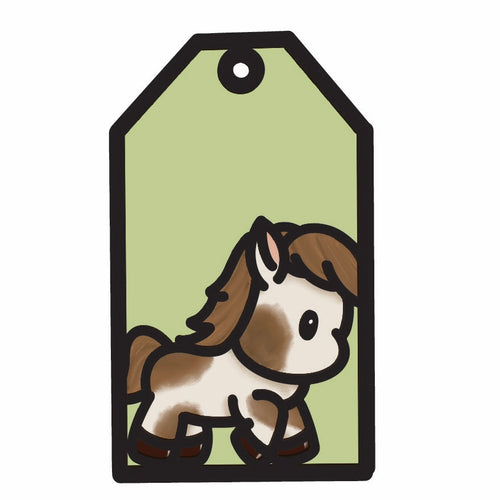 OL4725 - MDF Doodle Tag Hanging - Pony - Olifantjie - Wooden - MDF - Lasercut - Blank - Craft - Kit - Mixed Media - UK