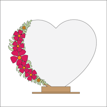 OL4346 - MDF Floral Heart - Freestanding or Hanging/no holes - Acrylic white, or clear or MDF Heart - Folk Flowers - Olifantjie - Wooden - MDF - Lasercut - Blank - Craft - Kit - Mixed Media - UK