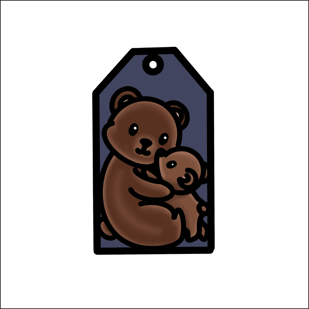 OL4784 - MDF Doodle Tag Hanging - Woodland - Bears - Olifantjie - Wooden - MDF - Lasercut - Blank - Craft - Kit - Mixed Media - UK