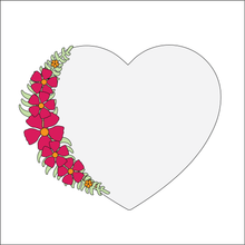 OL4346 - MDF Floral Heart - Freestanding or Hanging/no holes - Acrylic white, or clear or MDF Heart - Folk Flowers - Olifantjie - Wooden - MDF - Lasercut - Blank - Craft - Kit - Mixed Media - UK