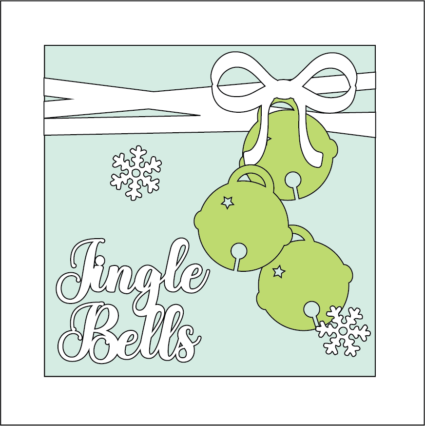 OL5272 - MDF Ladder Insert Tile - Jingle Bells - Olifantjie - Wooden - MDF - Lasercut - Blank - Craft - Kit - Mixed Media - UK