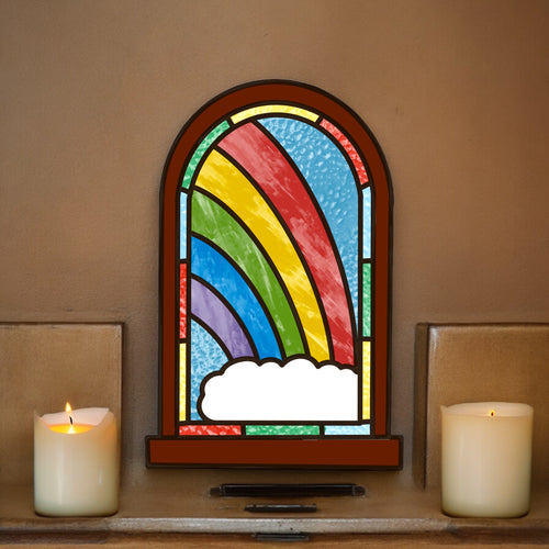 OL5062 - MDF Rainbow Window Doodle Kit - Olifantjie - Wooden - MDF - Lasercut - Blank - Craft - Kit - Mixed Media - UK